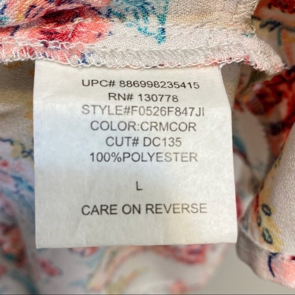 S.o.r.a.d. NWT Women's Floral Tie Back Button Front Short Sleeve Dress L - Picture 6 of 7